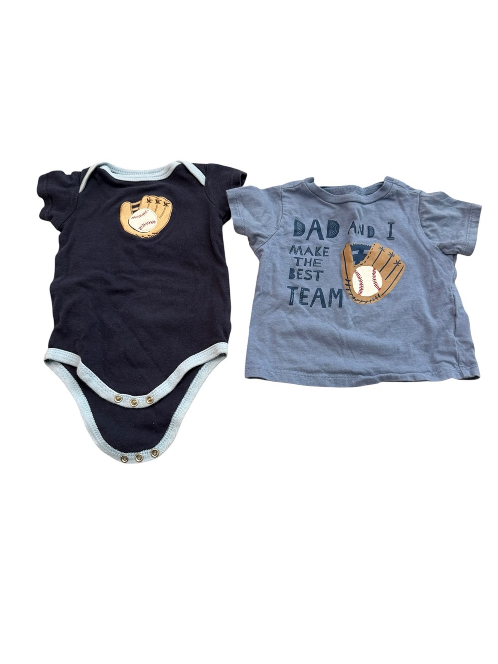 Baby Boy Baseball Bodysuit T-Shirt Bundle Cotton Dad Sports 3-6M